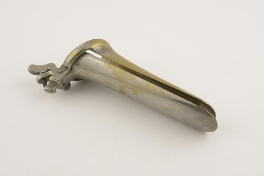 Vaginal speculum, Cusco, metal, nickel plated, probably English