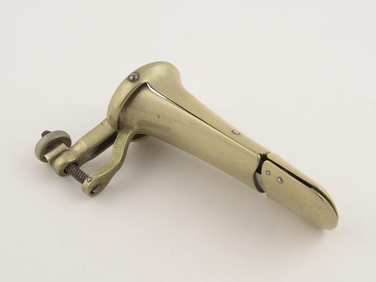 Vaginal speculum, Cusco, metal, nickel plated, probably English