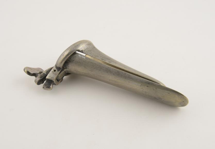 Vaginal speculum, Cusco, metal, electro-plated, by Weiss(?)