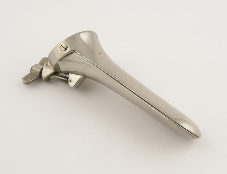 Vaginal speculum, Cusco, metal, nickel plated, probably English