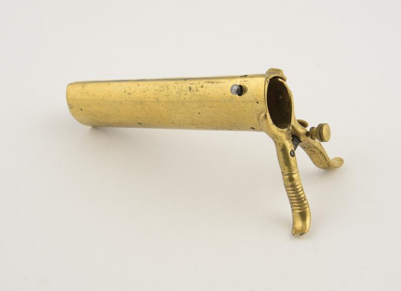 Speculum, vaginal, Boivin, metal, gilt, by Charriere of Paris