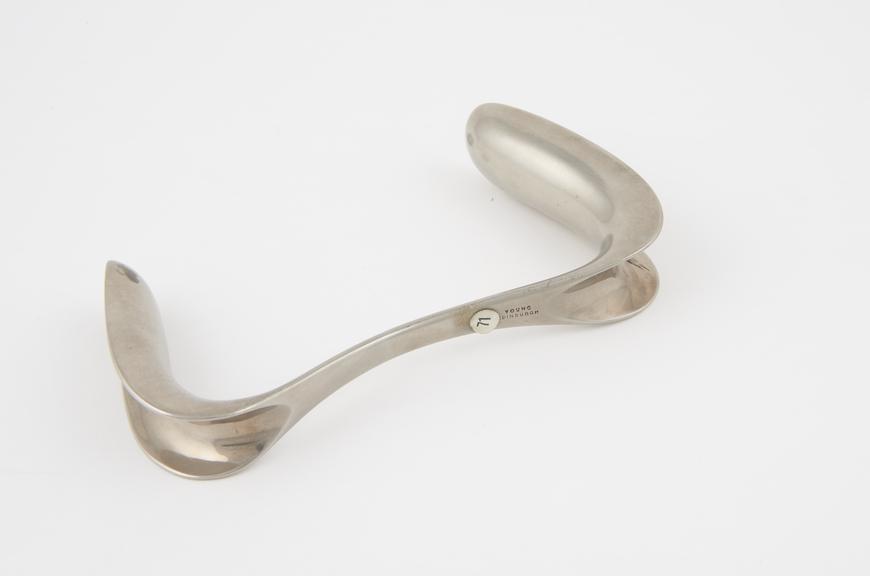 Vaginal speculum, Sims, double duck-bill, metal, nickel plated