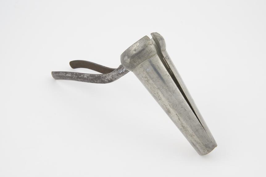 Vaginal speculum, pewter, European, second half 19th century