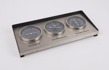 'Weather Station': Hygrometer, Aneroid and thermometer, in steel case