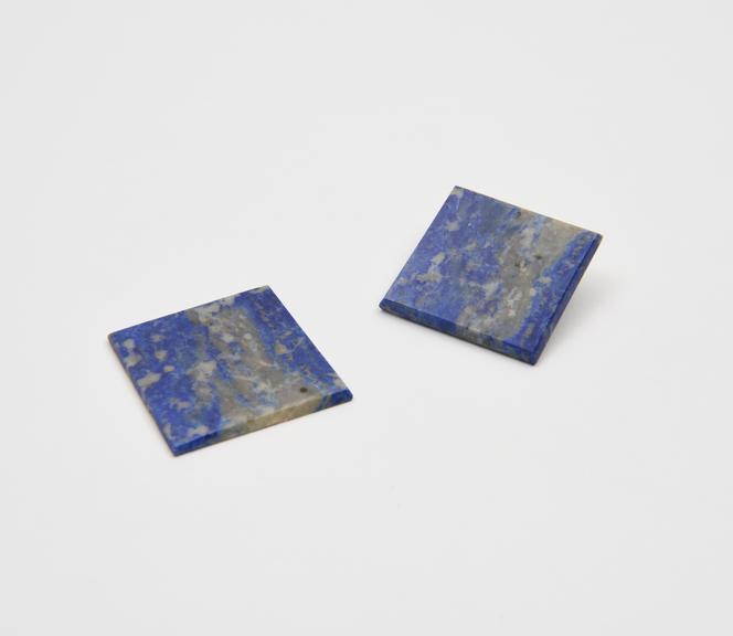 2 square pieces of lapis lazuli