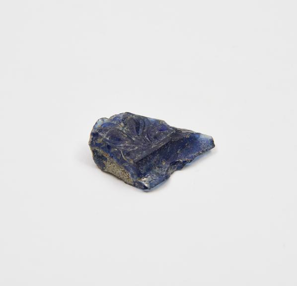 Sherd, one of five, of moulded glass, from Campania, Roman