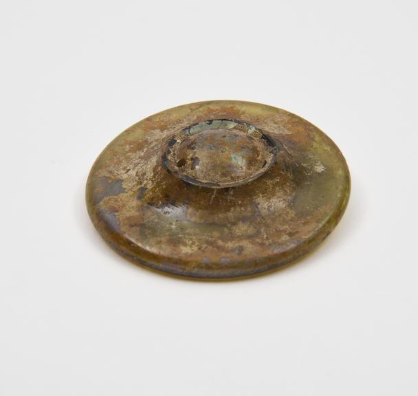 Glass base, circular, Roman, 151 to 300 AD