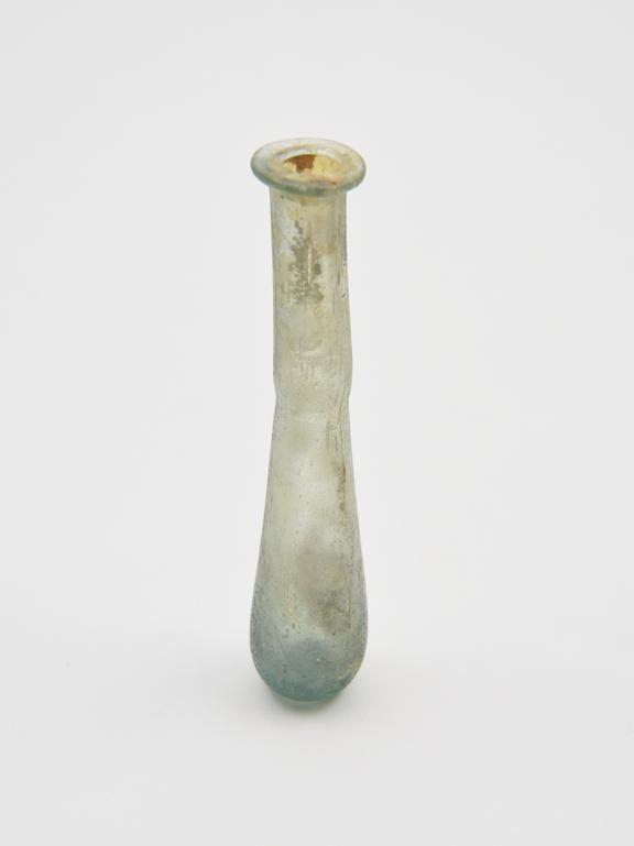 Glass unguent bottle, Roman, 151-300AD