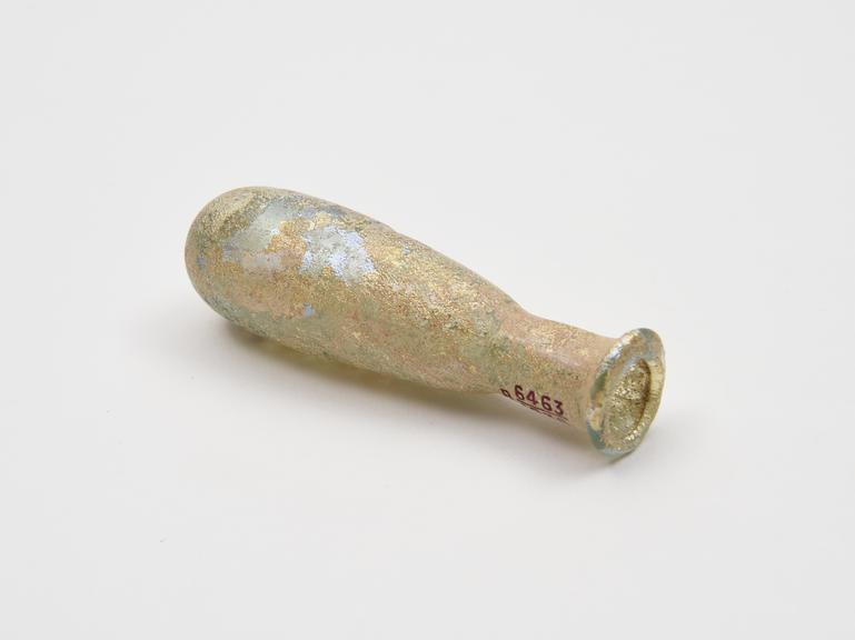 Glass unguent bottle, Roman, 151-300AD