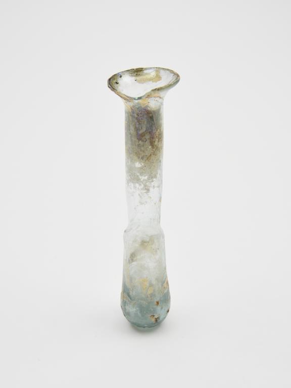 Glass unguent bottle, pale blue