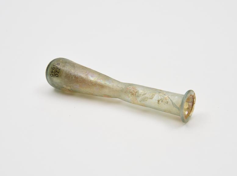 Glass unguent bottle, Roman, 151-300AD