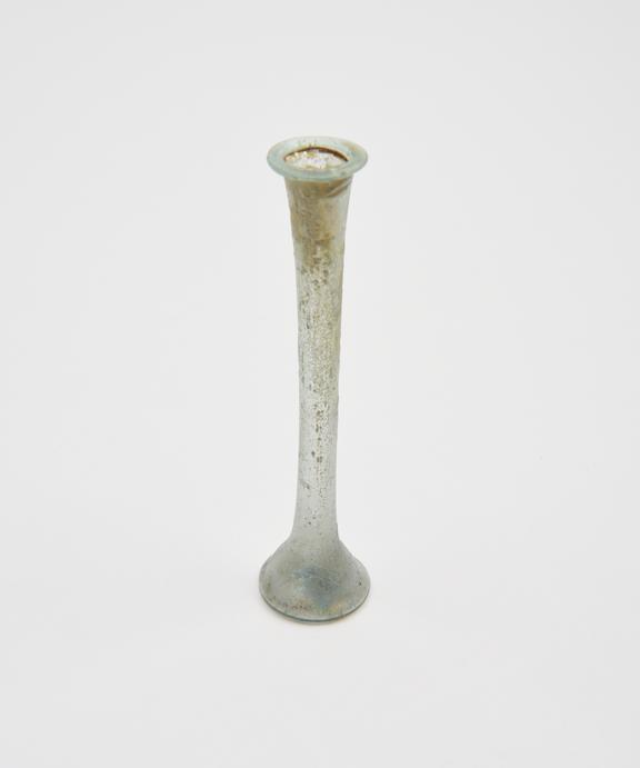 Glass unguent bottle, Roman, 150-300 CE