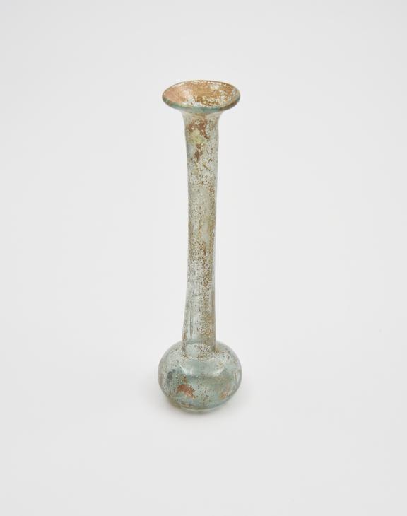 Glass unguent bottle, Roman, 151-300AD