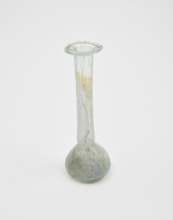 Glass unguent bottle, Roman, 151-300AD