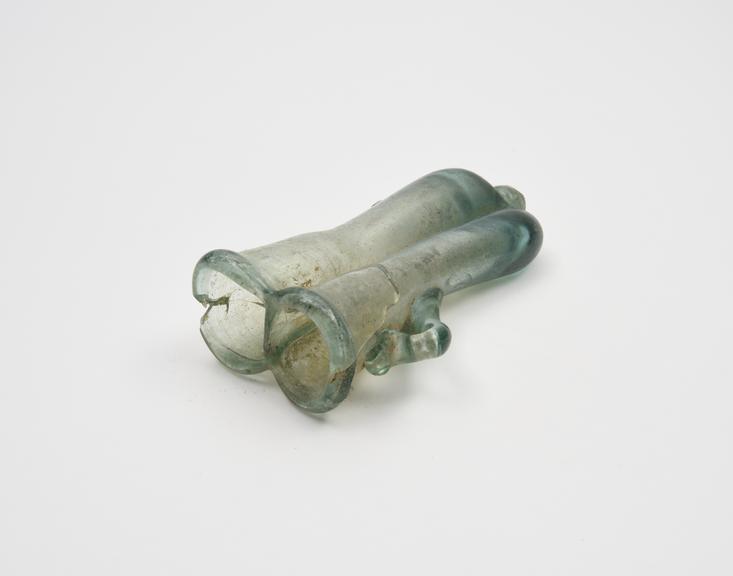 Double unguent bottle, glass, Roman, 251-450AD