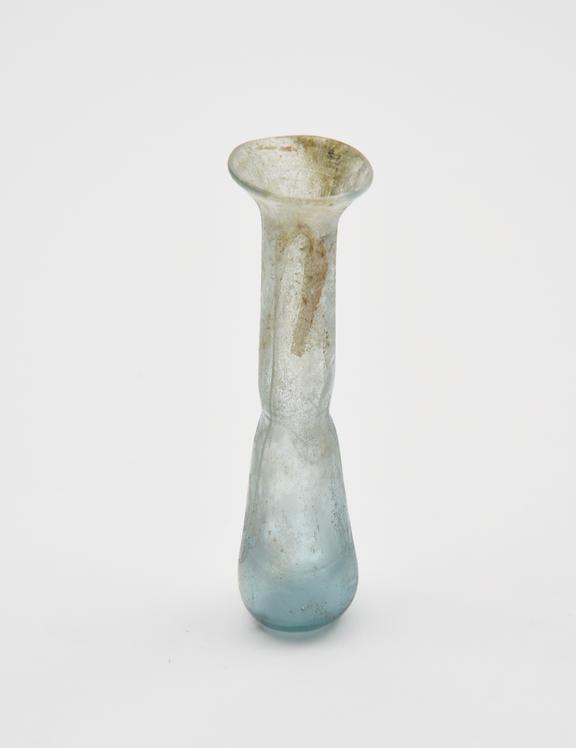 Glass unguent bottle, Roman, 151-300AD