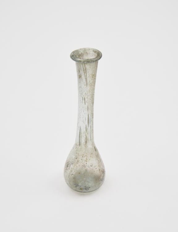 Glass unguent bottle, Roman, 251-450AD