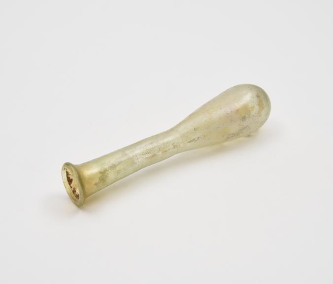 Glass unguent bottle, Roman, 151 to 300 AD