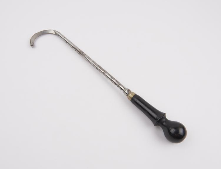 Decapitating hook, steel, with ebony handle, by Millikin