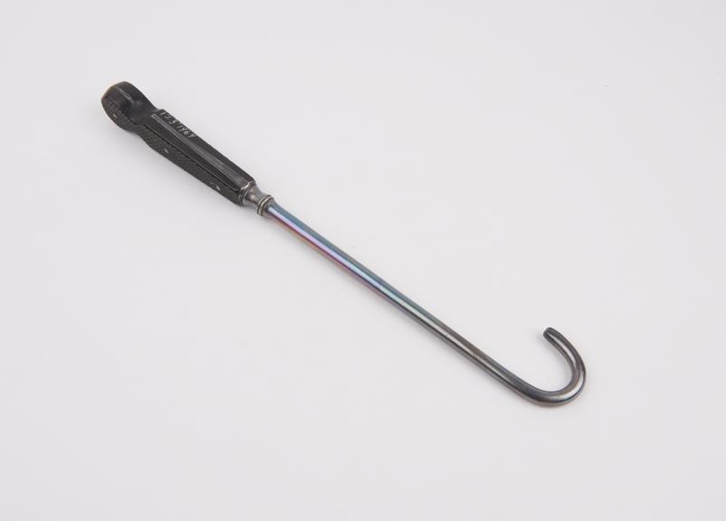 Blunt hook, steel and ebony, probably 19th century