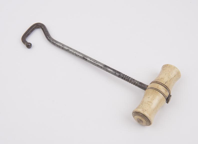 Probably blunt hook, steel and ivory, 18th century