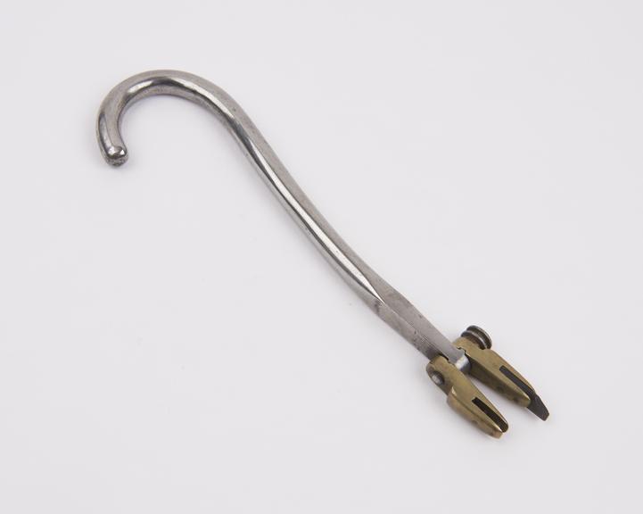 Blunt hooks, steel and brass, broken, possibly a vectis missing