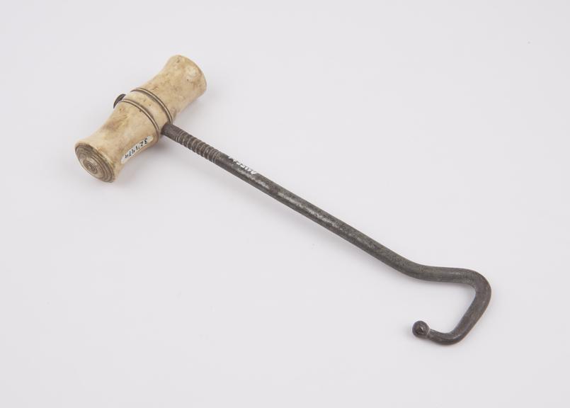 Probably blunt hook, steel and ivory, 18th century