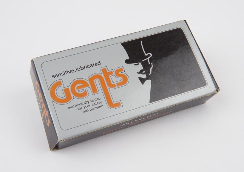 Carton of Gents, sensitive, lubricated' condoms