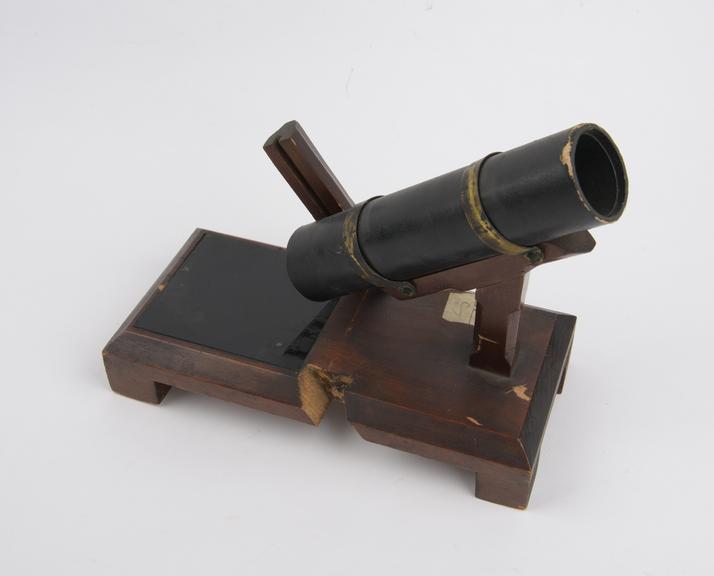 Polariscope, wood and glass, badly damaged