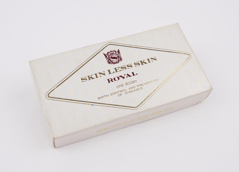 White carton of 12 Skin Less Skin Royal' condoms