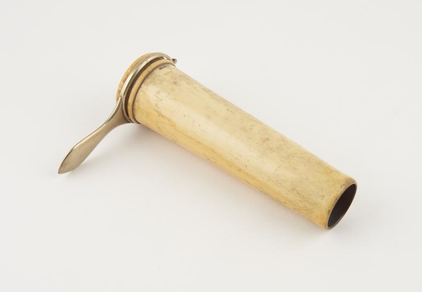 Speculum, vaginal, Jobert, ivory and metal, by Luer, French