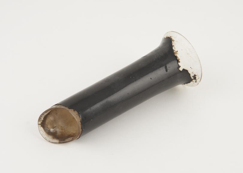 Speculum, vaginal, glass, silvered, coated with gum