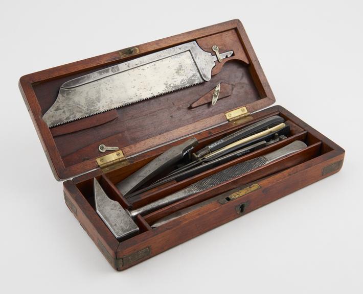 Post mortem set, cased, by W. Mather, English