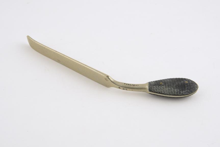 Vaginal depressor, steel and ebony, probably French