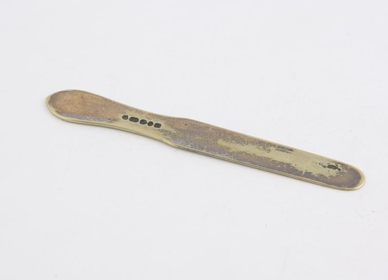 Tongue depressor, silver-plated (?), S