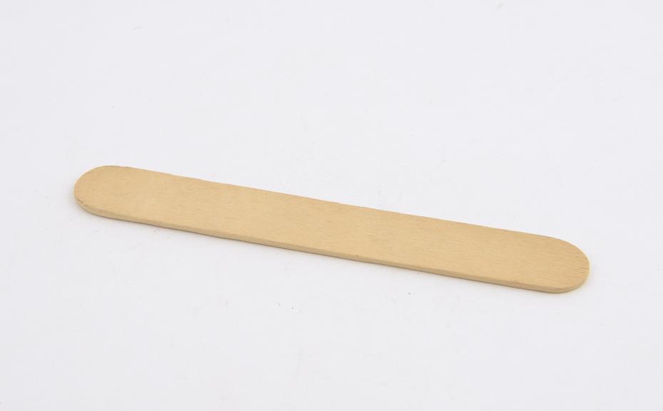 Tongue depressor, wood, relic of Dr. Wrigley