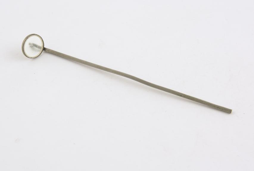 Laryngeal mirror, No. 2, with stem, no handle, metal, 1860-1920