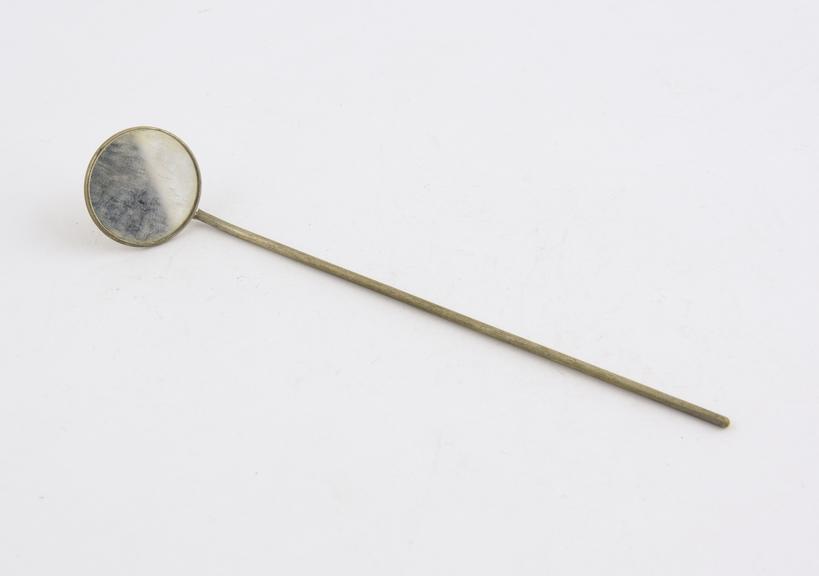 Laryngeal mirror, no.5, metal, with stem, no handle, 1860-1910