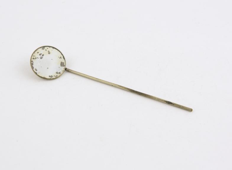 Laryngeal mirror, stemmed, no handle, 1860-1920