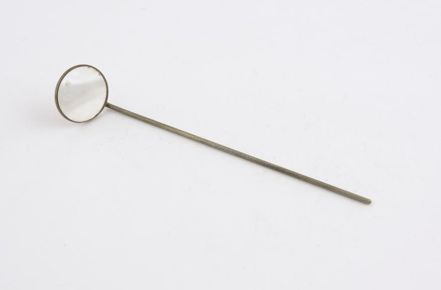 Laryngeal mirror, plated metal, with stem, no handle, marked K7