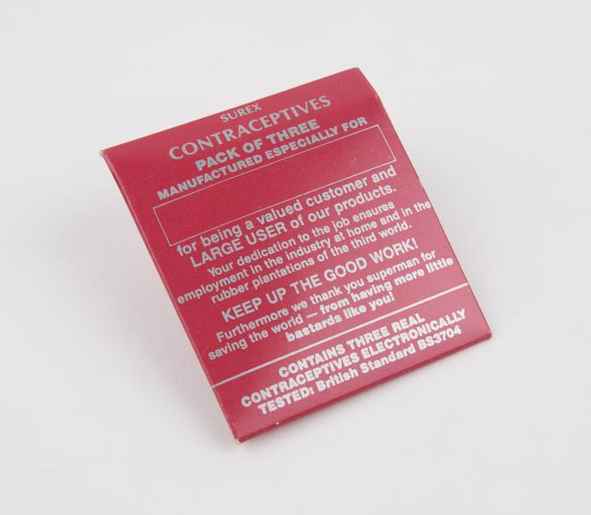 Packet of 3 novelty Surex' condoms