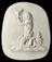 Plaster cast, Merman blowing conch shell, marked on back "R