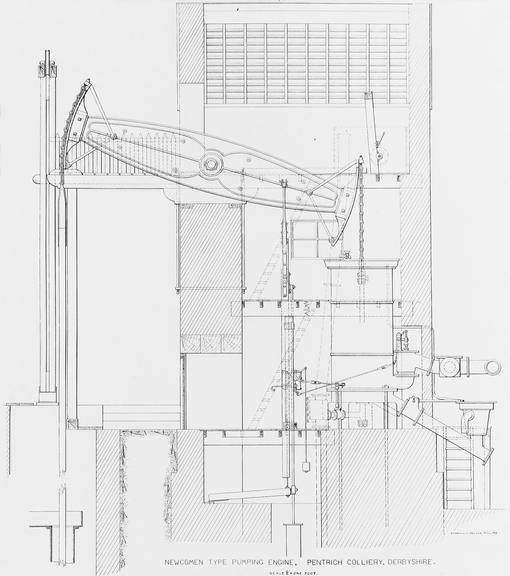 Drawing of the Pentrich Colliery Pumping Engine