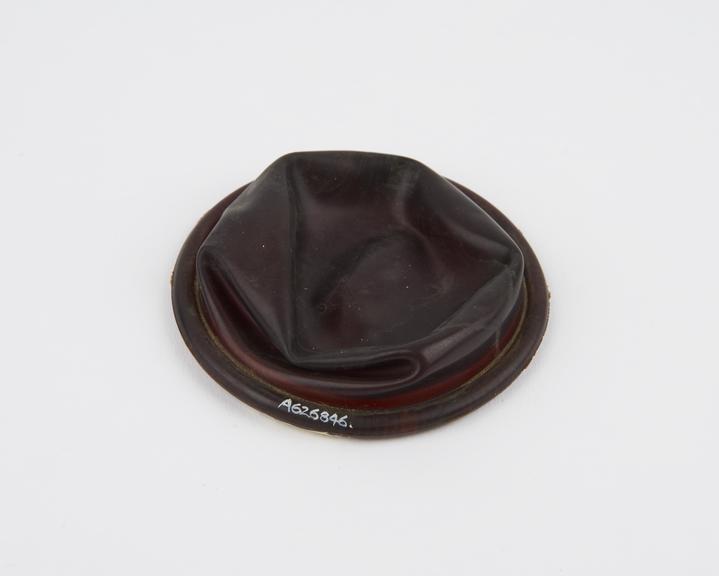 Rubber diaphragm, size 82 1/2, Durex' or 'Elarco' brand