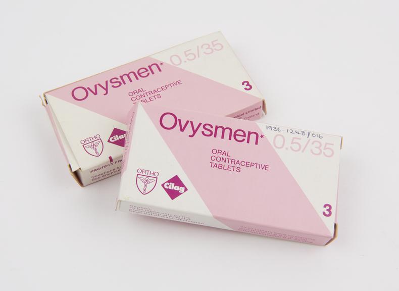 Carton containing three blister packs of combined contraceptive