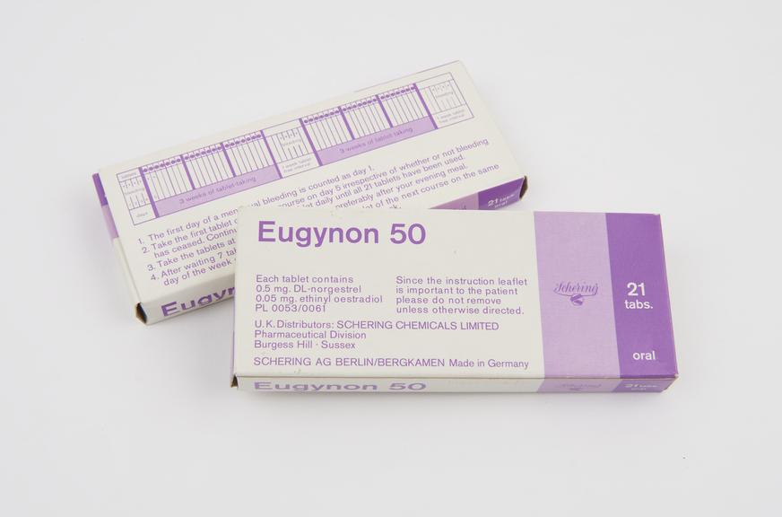 Combined monophasic contraceptive pills, Eugynon 50', 2 packets