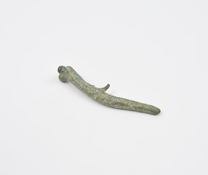 Bronze amulet in the form of an erect penis with testicles