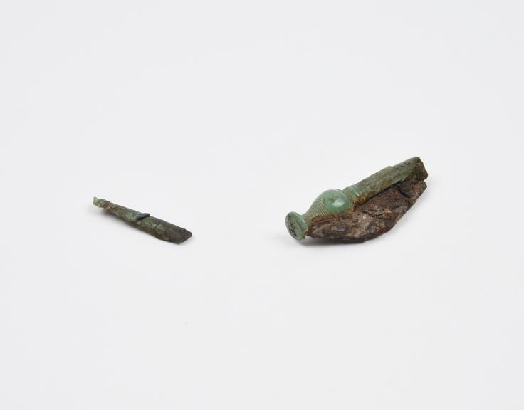 Circumcision knife, folding, with bronze blade and jade handle