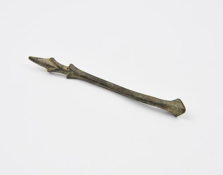 Metal spoon stem, incomplete, unsigned, European, 1601-1800.