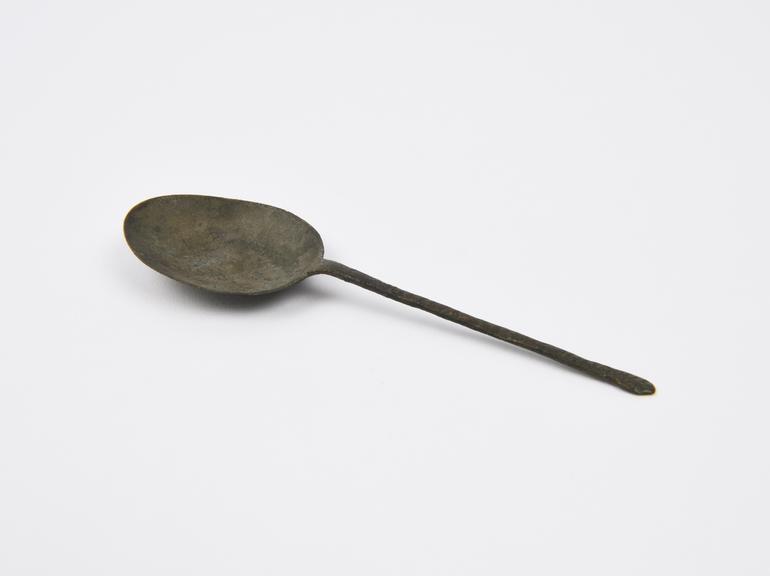 Latten spoon, with splayed stem